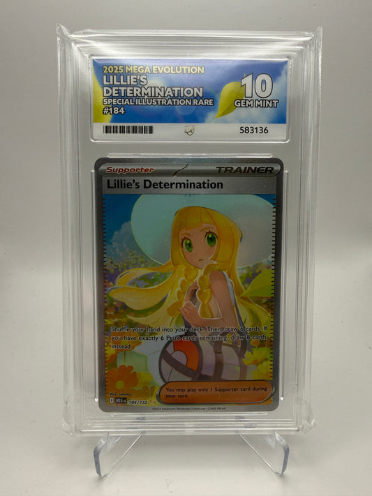 Ace 10 Gem Mint - Lillies’s Determination #184 Mega Evolution - Pokemon Graded