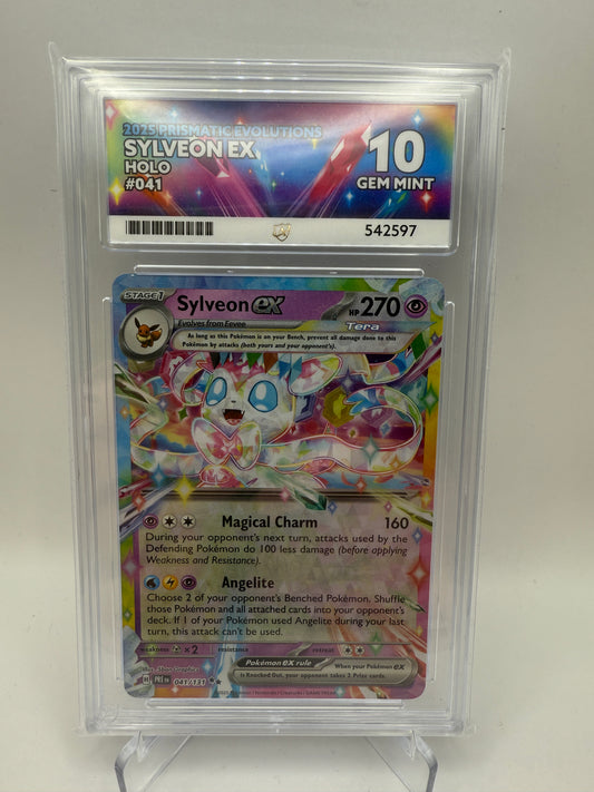 Ace 10 Gem Mint (Ace Label) - Sylveon EX #041 Prismatic Evolutions - Pokemon Graded