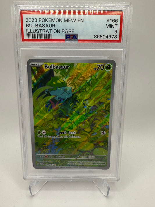 PSA 9 Mint - Bulbasaur Illustration Rare #166 Pokemon Scarlet & Violet 151, Graded