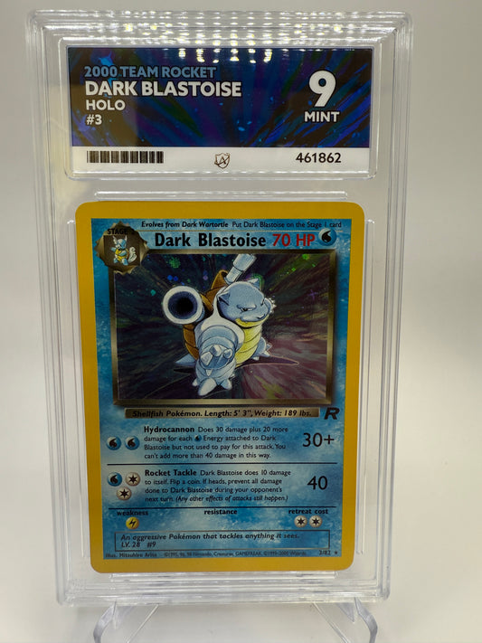 Ace 9 Mint (Ace Label) Dark Blastoise #3 Pokemon Team Rocket, Graded