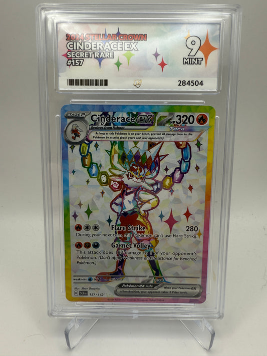 Ace 9 Mint - Cinderace Ex #157 Pokemon Stellar Crown - Graded