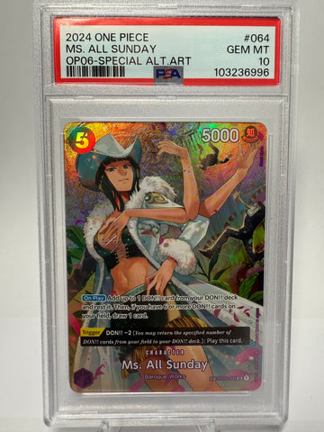 PSA 10 Gem Mint - Ms. All Sunday OP06 Special Alt Art OP04-064