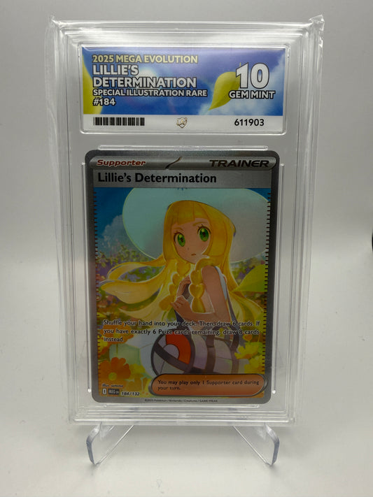 Ace 10 Gem Mint - Lillie’s Determination #184 Mega Evolution Special Illustration Rare - Pokemon Graded