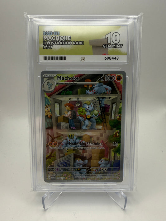 Ace 10 Gem Mint - Machoke #177 Illustration Rare 151 - Pokemon Graded
