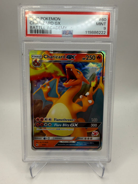 PSA 9 Mint - Charizard GX #60 Battle Academy - Graded Pokemon
