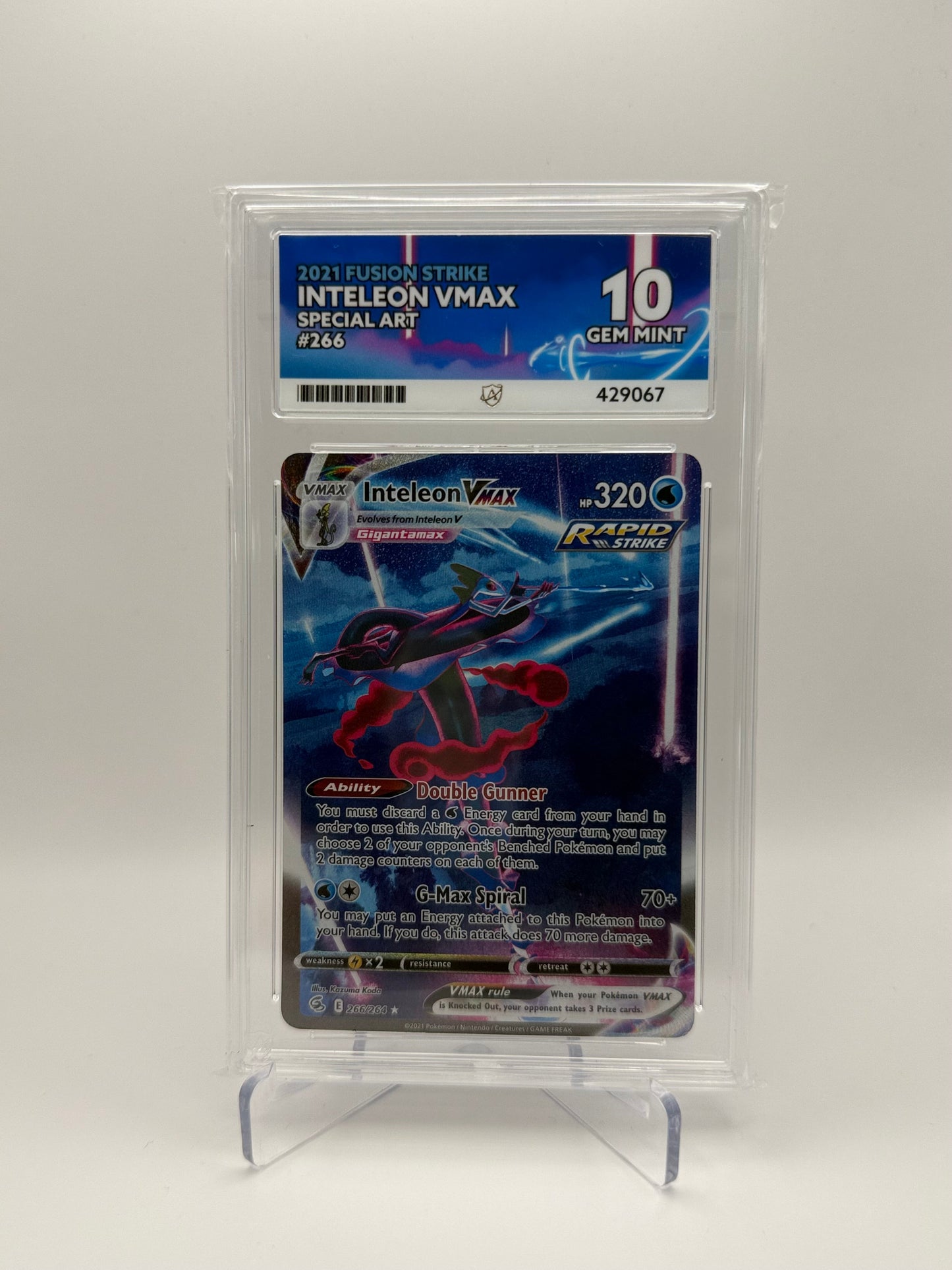 Inteleon Vmax #266 Fusion Strike Ace 10 Gem Mint