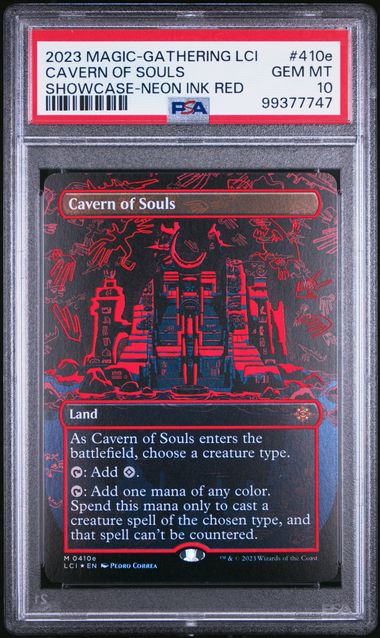 PSA 10 Gem Mint - Cavern of Souls (Showcase Neon Ink Red) #410e Magic the Gathering, Graded